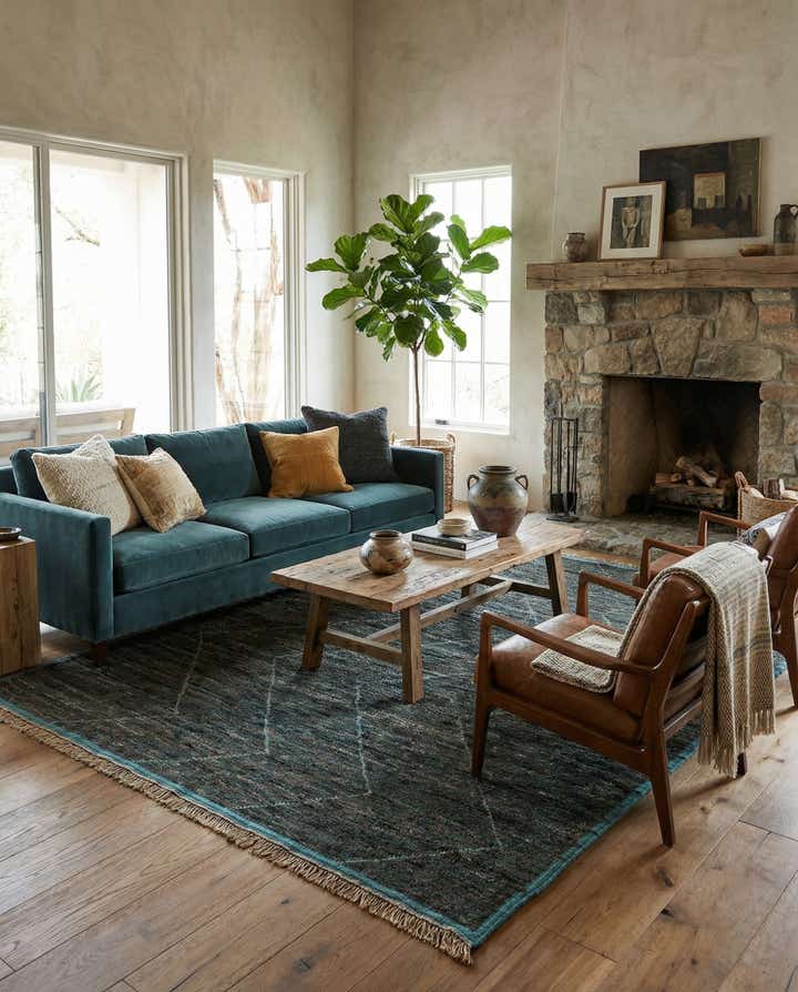 8' 9 x 12' 7 Hand Knotted Moroccan Wool Rug