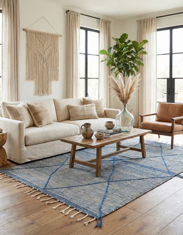 6' 8 x 10' 5 Hand Knotted Moroccan Wool Rug
