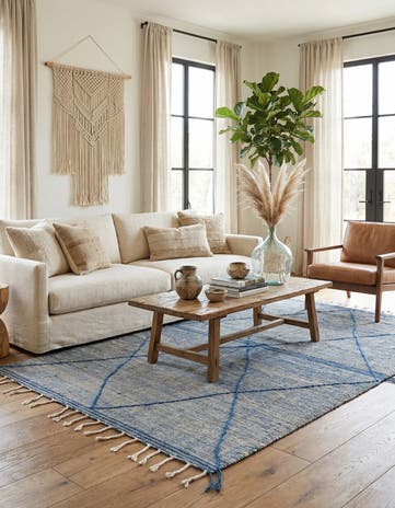 6' 8 x 10' 5 Hand Knotted Moroccan Wool Rug