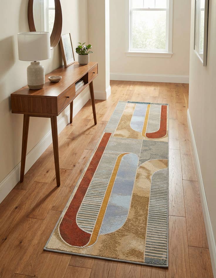 Detail image of  2' x 8'  Washable Modern Indoor / Outdoor Runner Rug