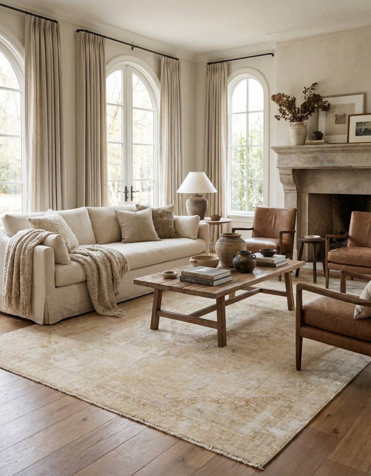 Detail image of 6' 4 x 9' 9  Hand Knotted Ultra Vintage Persian Wool Rug