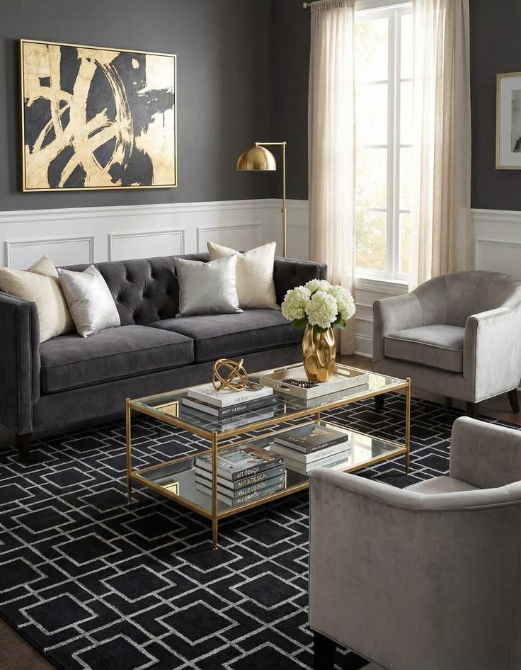 Detail image of 10' x 10'  Marilyn Monroe™ Glam Deco Square Rug