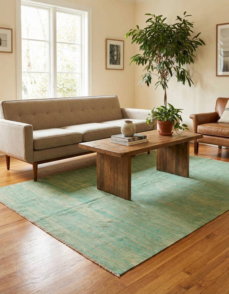 Detail image of 5' 8 x 8' 3  Hand Woven Kilim Modern Wool Rug