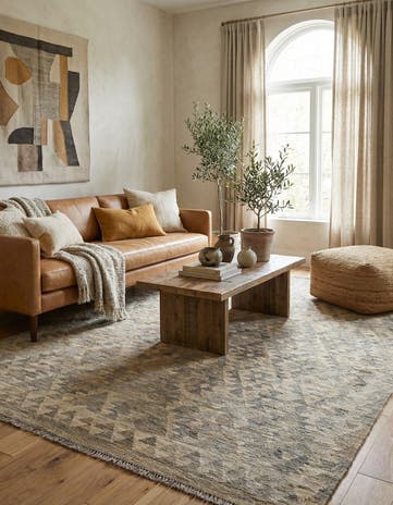 5' 9 x 7' 8 Hand Woven Kilim Maymana Wool Rug