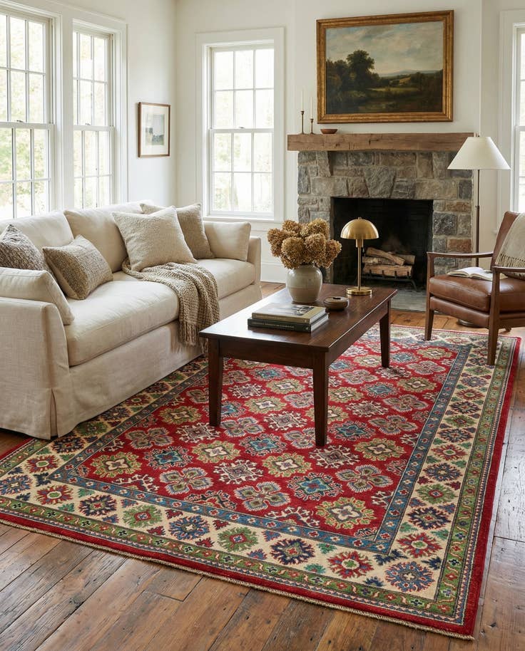 Detail image of 6' 2 x 9' Hand Knotted Kazak Rug