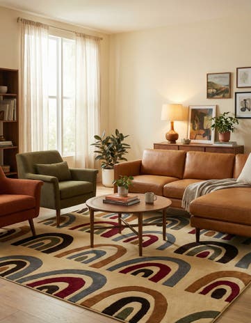 Cream Cafe Square Rug
