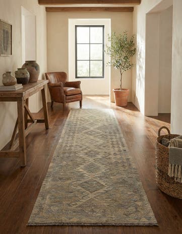 2' 8 x 9' 9 Hand Woven Kilim Maymana Wool Runner Rug