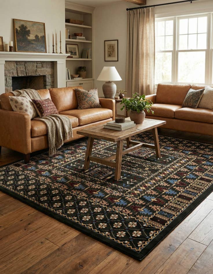 Detail image of 10' x 10' Bokhara Square Rug