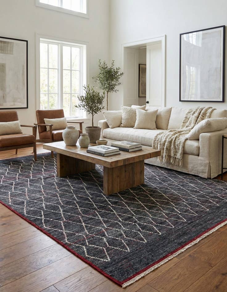 Detail image of 8' 5 x 10' 8  Hand Knotted Moroccan Wool Rug