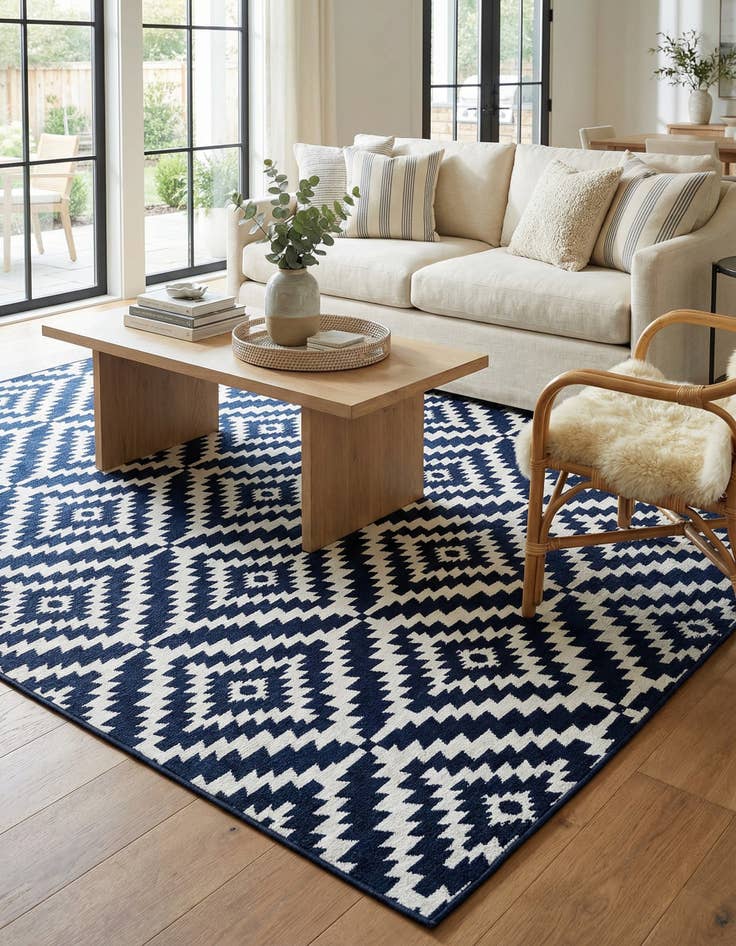 Detail image of 7' 10 x 10' Easy-Clean Sabrina Soto Indoor / Outdoor Rug