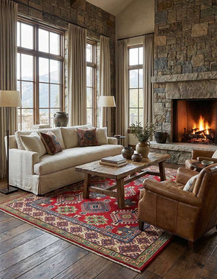 Detail image of 5' 1 x 7' Hand Knotted Kazak Rug