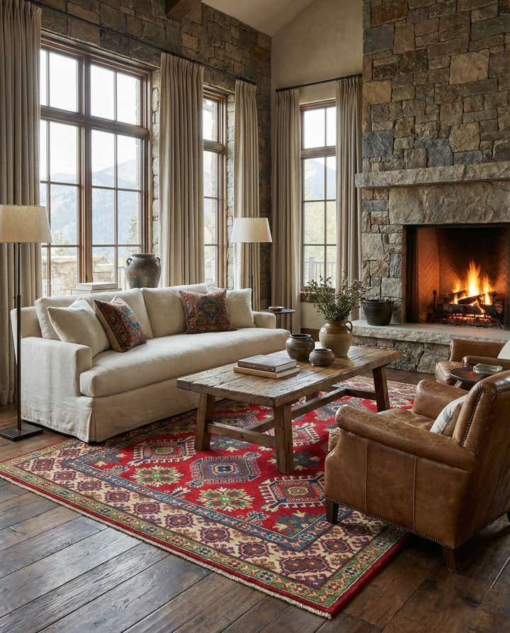 5' 1 x 7' Hand Knotted Kazak Rug