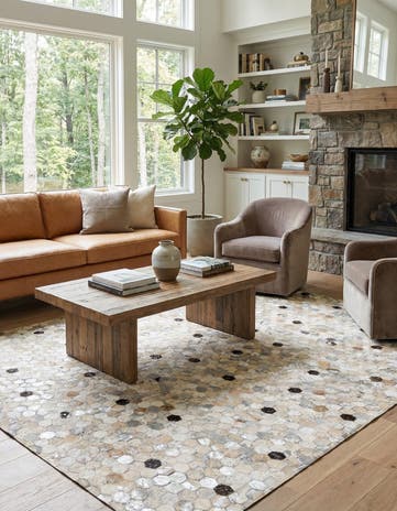 5' 2 x 7' 5 Cowhide Stocks Rug
