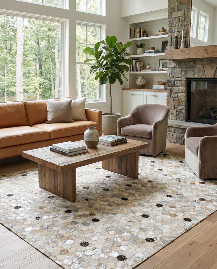 5' 2 x 7' 5 Cowhide Stocks Rug