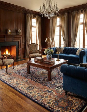 9' 7 x 12' 6 Hand Knotted Kashan Persian Rug