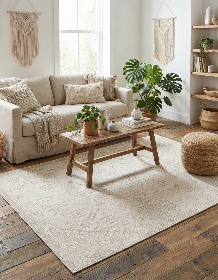 Detail image of 6' x 9'  Washable Aztec Indoor / Outdoor Rug