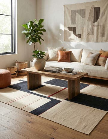 6' x 7' 8 Hand Woven Kilim Modern Wool Rug