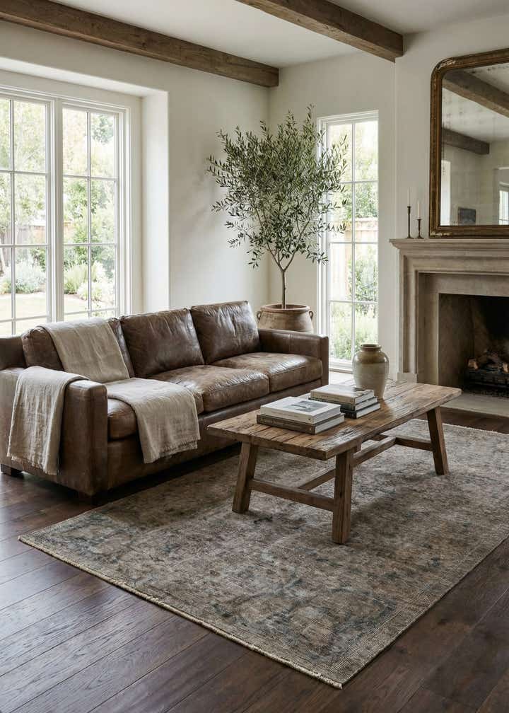 4' 8 x 7' 9 Hand Knotted Ultra Vintage Persian Wool Rug