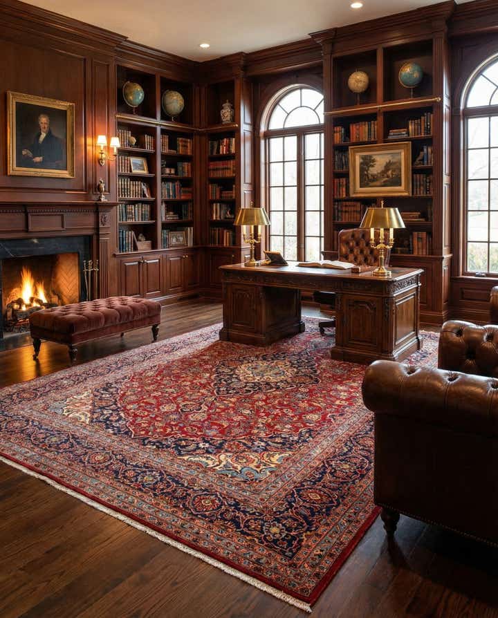 9' 8 x 13' 11 Kashan Wool Rug