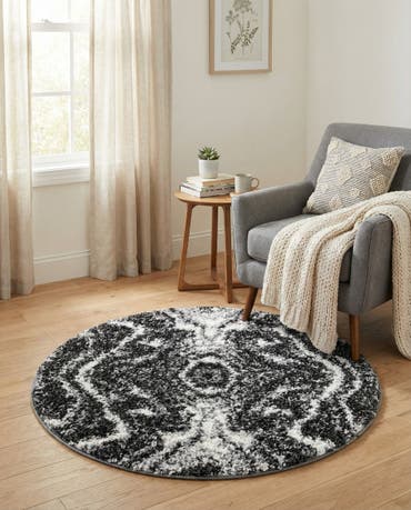  3' 3 x 3' 3 Athena Shag Round Rug