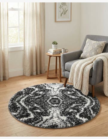 3' 3 x 3' 3 Lagom Shag Round Rug
