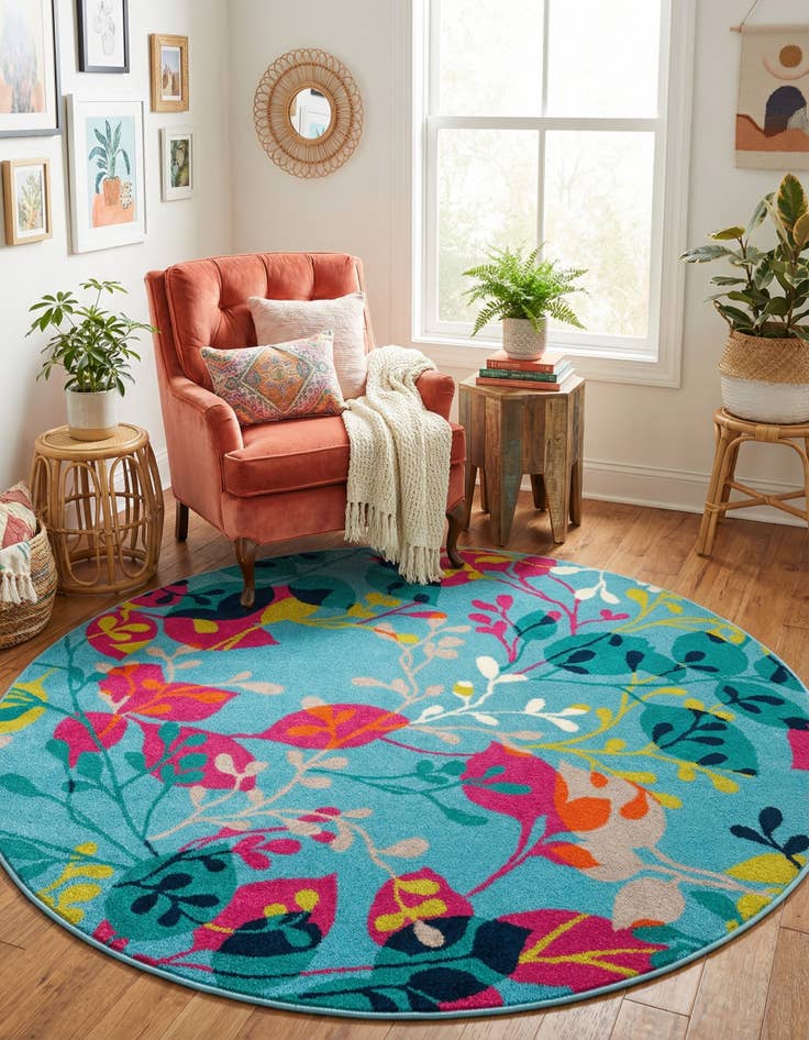 Detail image of 5' 3 x 5' 3 Azalea Round Rug