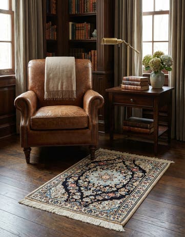 1' 9 x 2' 6 Hand Knotted Nain Rug
