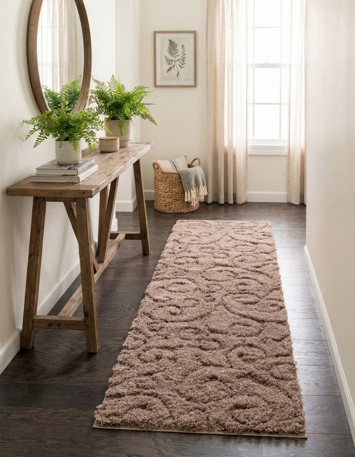 2' 7 x 10' Botanical Shag Runner Rug