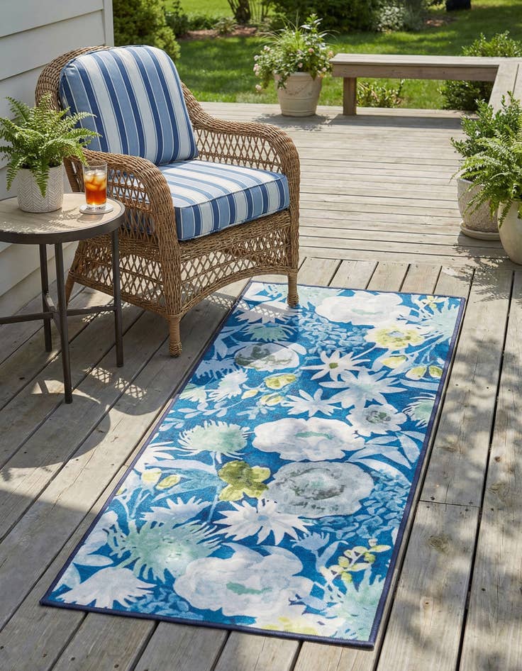 Detail image of 2' x 5' 1 Easy-Clean Jill Zarin Caribbean Indoor / Outdoor Runner Rug