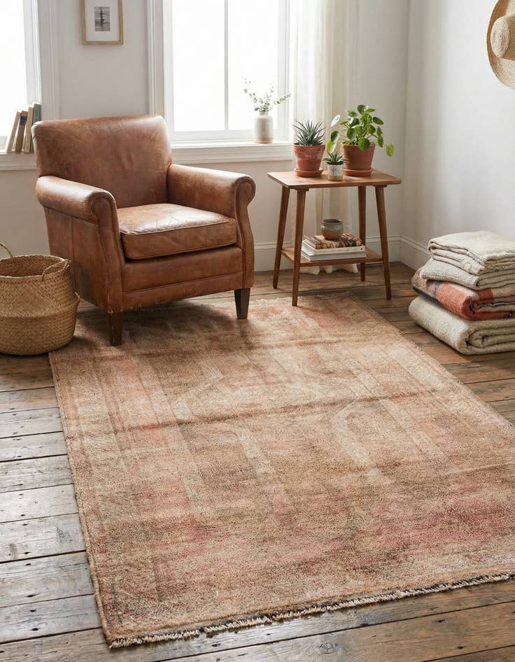 Detail image of 2' 10 x 4' 7  Hand Knotted Ultra Vintage Persian Wool Rug