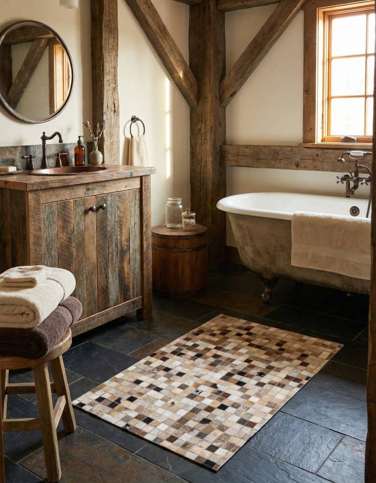 Detail image of  2' x 3' Cowhide Leather Rug