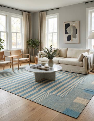 6' 7 x 9' 8 Hand Woven Kilim Modern Wool Rug