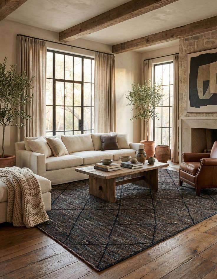 Detail image of 8' 1 x 10'  Hand Knotted Moroccan Wool Rug