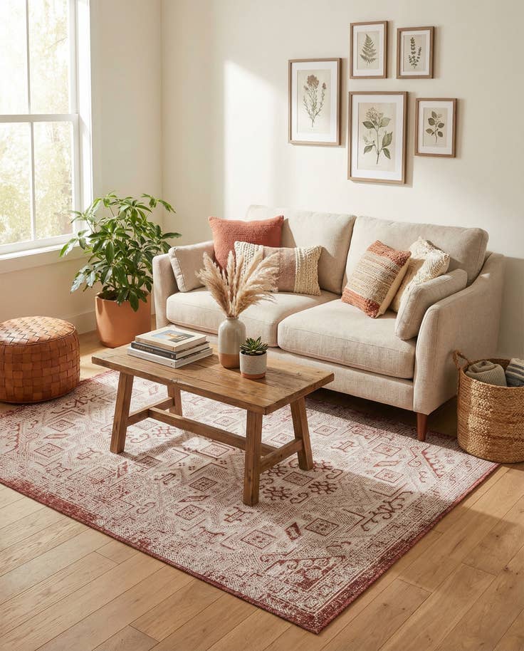 Detail image of 4' x 6' Easy-Clean Aztec Indoor / Outdoor Rug