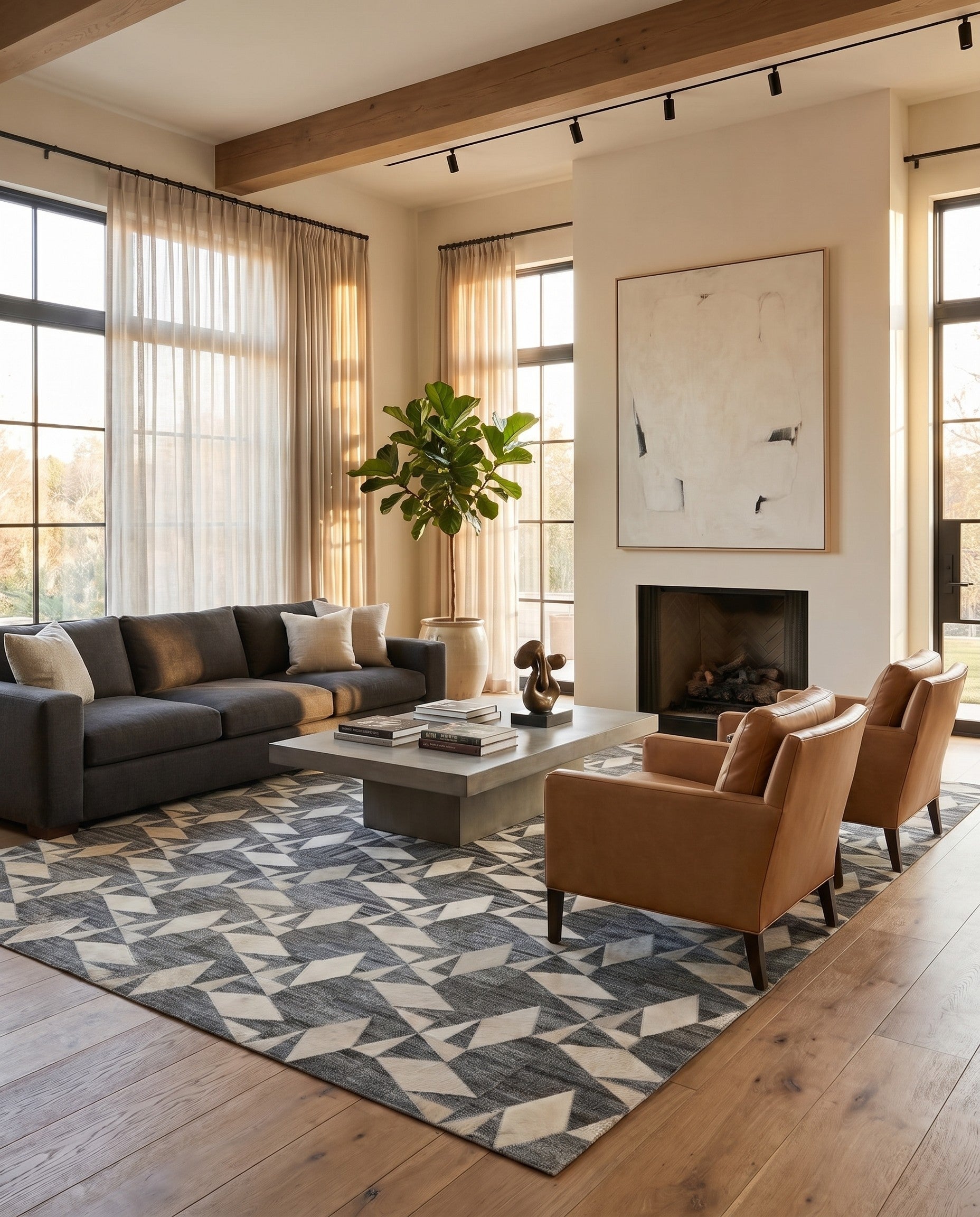 5' 3 x 7' 9 Cowhide - Patchwork Rug