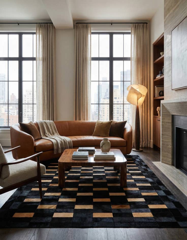 Detail image of 5' 1 x 7' 11 Cowhide - Patchwork Rug