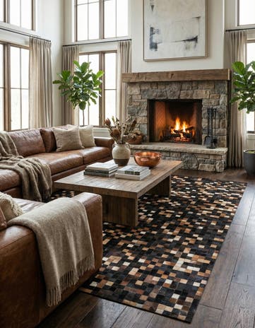 5' x 8' Cowhide Leather Rug