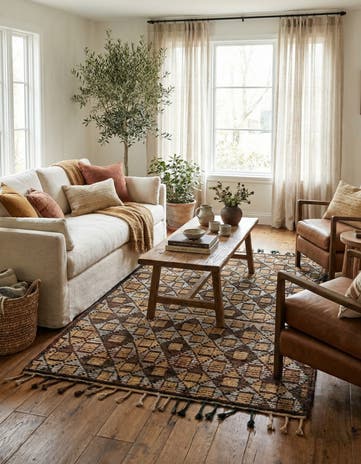 5' 6 x 7' 10 Hand Knotted Moroccan Wool Rug