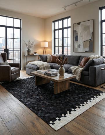 5' 2 x 8' Cowhide Stocks Rug