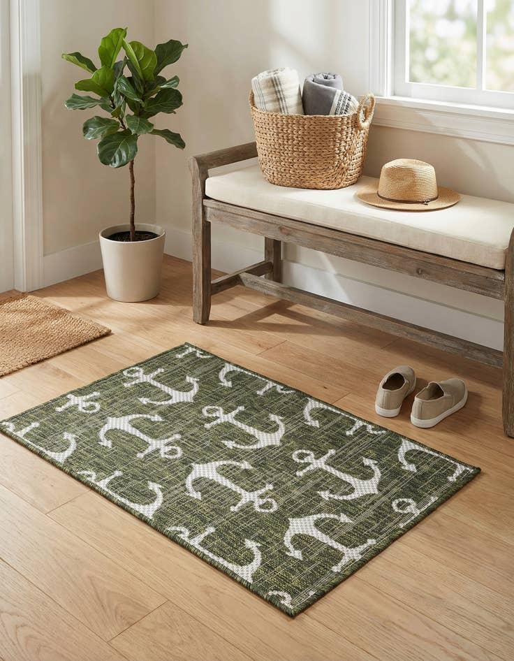 Detail image of 2' x 3'  Washable Coastal Indoor / Outdoor Rug