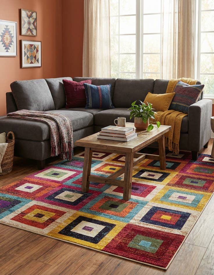 Detail image of  7' x 10'  Washable Hyacinth Rug