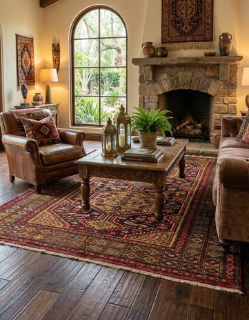 4' 3 x 7' 3 Hand Knotted Balouch Oriental Wool Rug