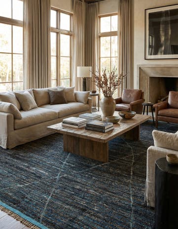 9' 3 x 12' 2 Hand Knotted Moroccan Wool Rug