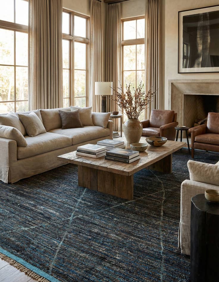 Detail image of 9' 3 x 12' 2  Hand Knotted Moroccan Wool Rug