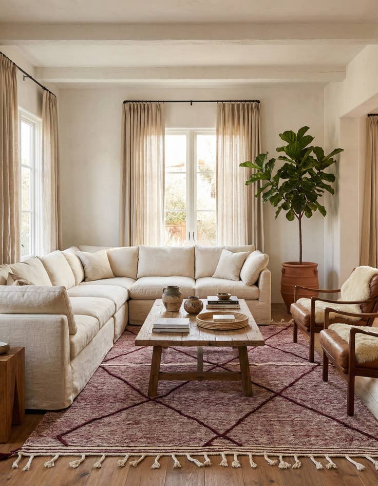 Detail image of 6' 6 x 9' 4  Hand Knotted Moroccan Wool Rug