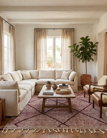 6' 6 x 9' 4 Hand Knotted Moroccan Wool Rug