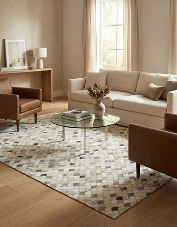 5' 1 x 8' Cowhide Leather Rug