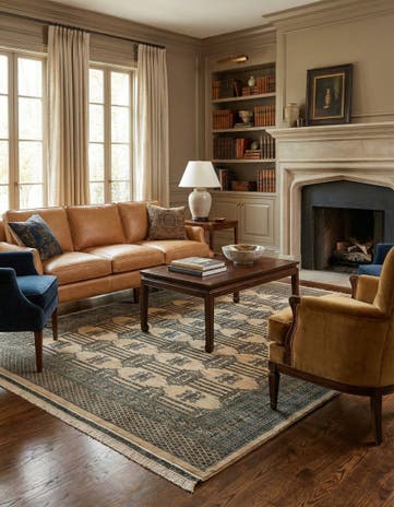 7' 4 x 9' 9 Hand Knotted Bokhara Oriental Wool Rug