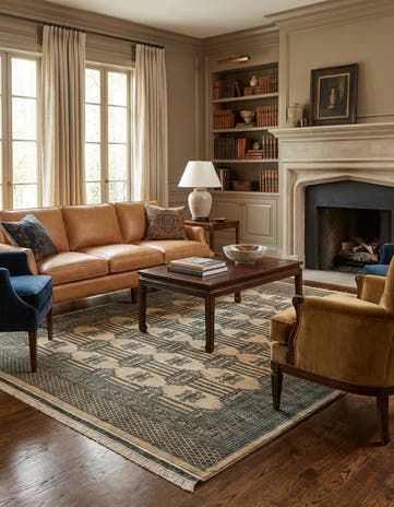 7' 4 x 9' 9 Hand Knotted Bokhara Oriental Wool Rug