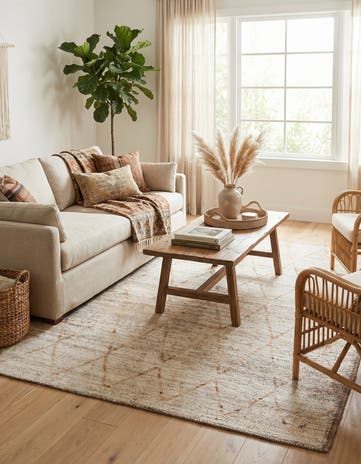 5' 6 x 6' 10 Hand Knotted Moroccan Wool Rug